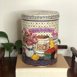 Uncle Ben's Rice Decorative Tin - Floral Kitchen Canister